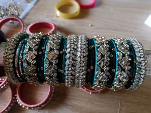 20 Silk Thread Bangles..Green