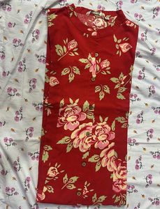 Red Floral Print Top