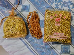 Golden Metallic Beads for Jewellery Making