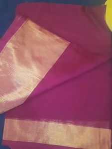 Elegant wine like magenta colour Saree with Blous