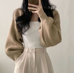 Tan Knitted Bolero