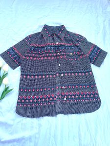 Patterned Short Sleeve Shirt