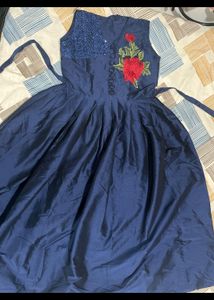 Blue Full-length Frock
