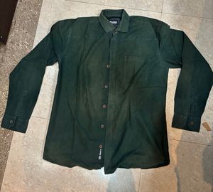 Dark Green Button-Down Shirt