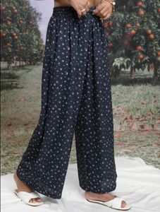 Floral Print Wide Leg Pants