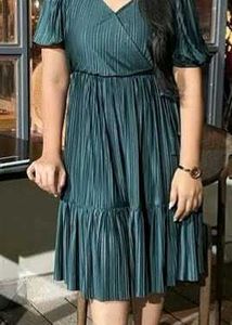 Green Pleated Dress