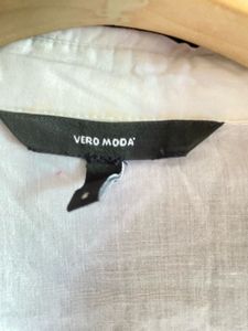 Vero Moda White Smocked Sleeve Top