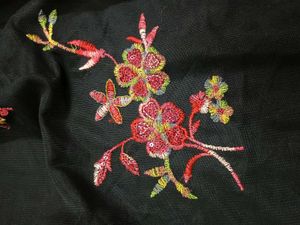 Elegant Black Floral Embroidered Dress