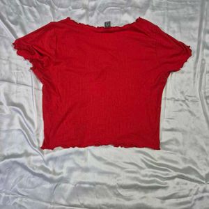 Hot Red Oversized Crop Top