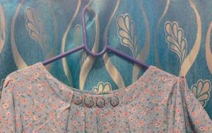 Blue Top With batwing sleeves