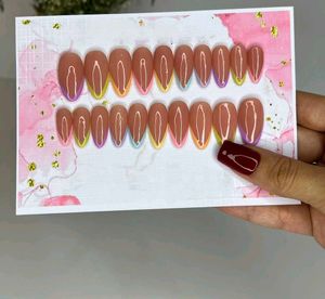 Pastel French Tip Press-On Nails