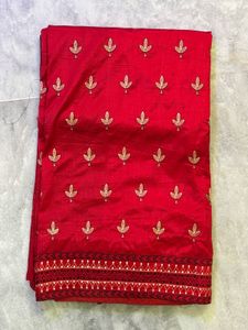 Weaving Katha Stitch Silk Saree