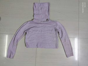 Lilac Turtleneck Knit Sweater