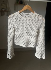 H&amp;M Off White Hole Knit Jumper