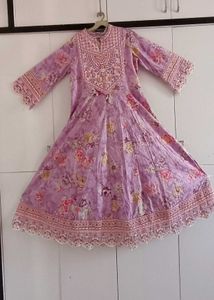 Embroidered Purple Kurti