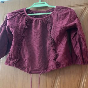 Cotton Top With Waist Tie Detailing