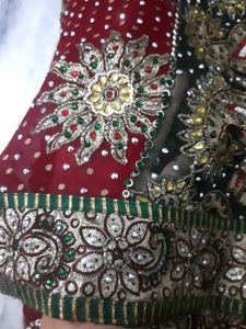 Rust,green Saree