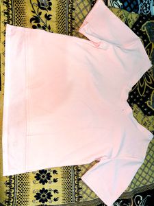 Pink V-Neck Crop Top