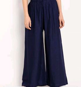 Navy Blue Rayon Plazo