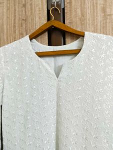 Elegant White Chikankari Kurta for Women 🤍
