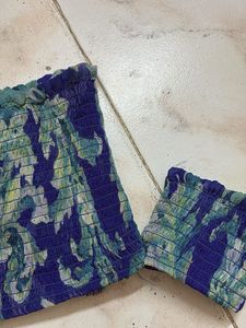 Stylish Blue Patterned Top