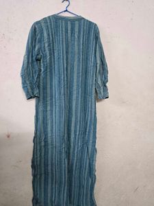 Striped Embroidered Kurta Dress