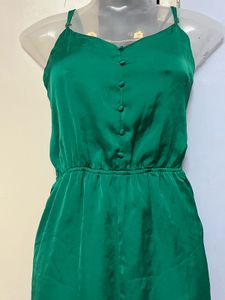 Pintrest Silk Emerald Green Romper