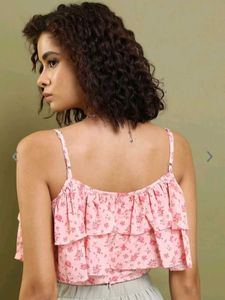 Floral Ruffle Crop Top