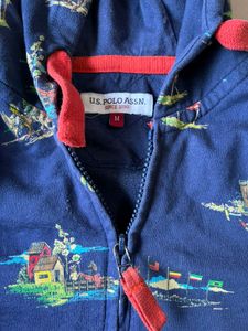 Polo Assn. Printed Zip-Up Hoodie