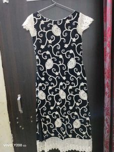 Black Lucknowi Work Kurti
