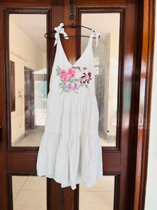 Tiered Pure White Dress ❤️ With Embroidery