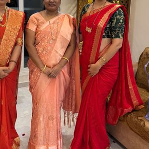 Sequence Work Chinon Silk Saree