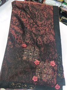 Elegant Black Embellished Saree