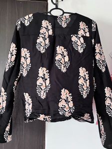 Beautiful Women Black Wrap Top