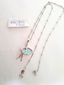 925 Silver Hallmarked Exclusive Doll Pendant And Chain With Cz Stone And Enamel