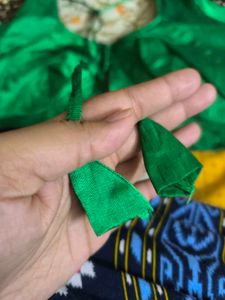 Parrot Green Blouse With Black Border