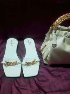 Gold Buckle Transparent Flat Sandals