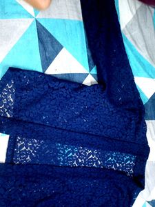 Navy Blue Lace Cardigan