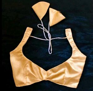 Satin Non Padded Strappy Deep neck Blouse