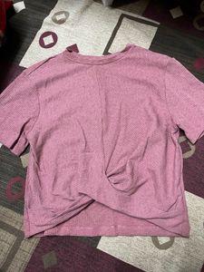 Mauve Ribbed T-Shirt
