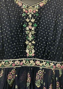 Blue Embroidered Anarkali Gown 💙