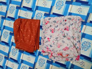 Flower print kurti with unused plazo