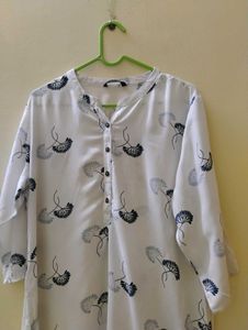 Zudio White Rayon Kurta