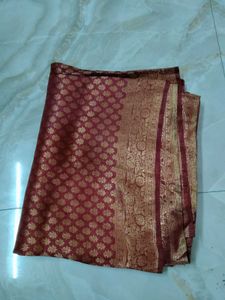 Elegant Maroon Banarasi Saree