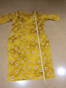 Full mustard kurta with Overall flower print