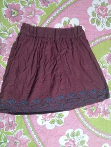 Maroon Embroidered Skirt