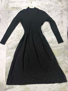Wool Midi Black Dress