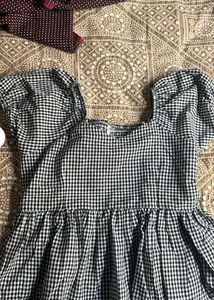 Korean Cute Checked Crop Top
