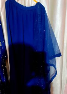 Navy Blue Embroidered Kurta Set