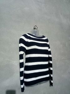 Striped Knit Pullover Sweater